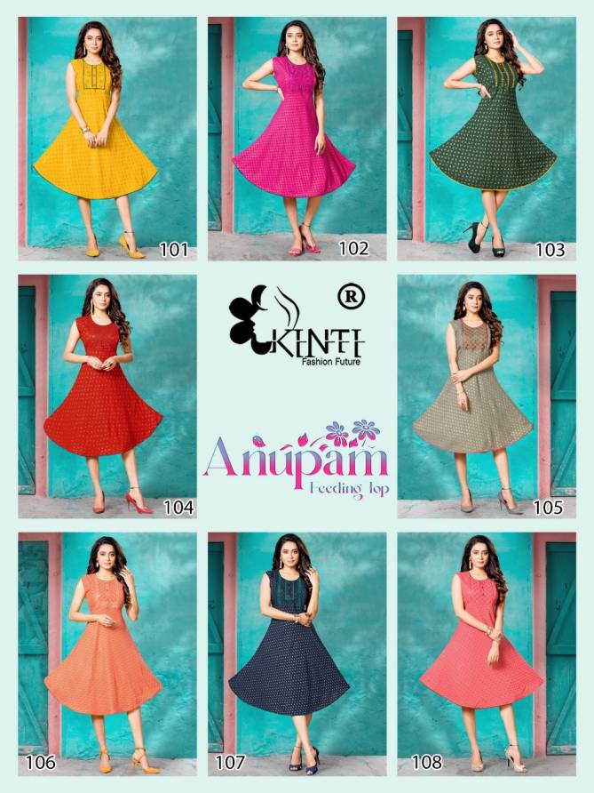 Kinti Anupam 101 Embroidery Heavy Rayon Daily Wear Kurti Collection